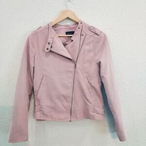 BE COOL Pink Moto Zip Jacket Size M